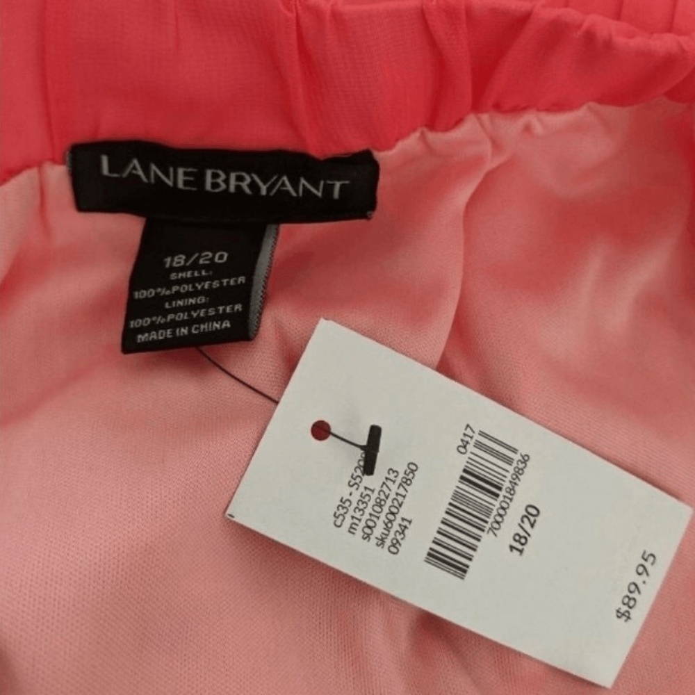 New With Tags Lane Bryant Size 18/20 Pleated Coral Long Lined Maxi Skirt - Picture 5 of 5